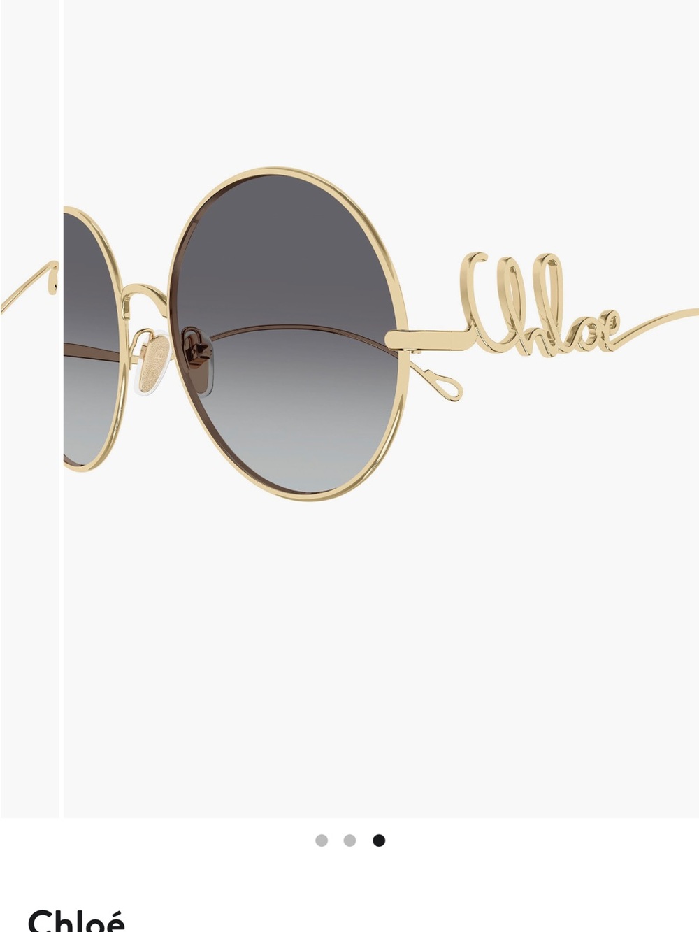 Chloé Gold Round Sunglasses with Gray Gradient Lenses - Picture 7 of 8